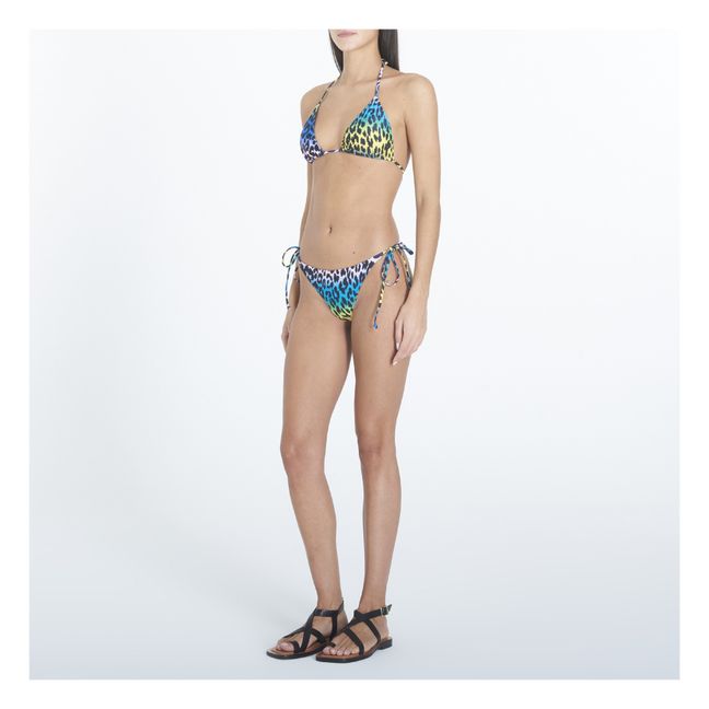 Braguita de bikini con estampado de leopardo hecho con materiales reciclados | Azul