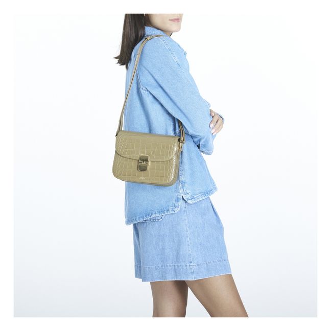 Sac Grace Small Cuir Embossé Croco | Maulwurfsfarben