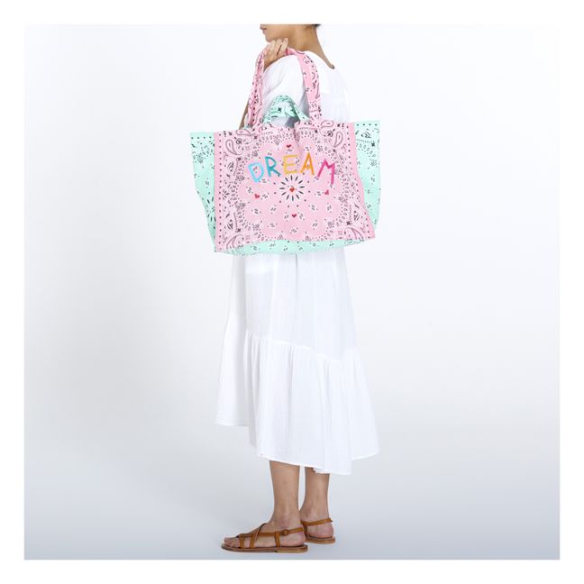 Dream Embroidery Maxi Shopping Bag | Pale pink