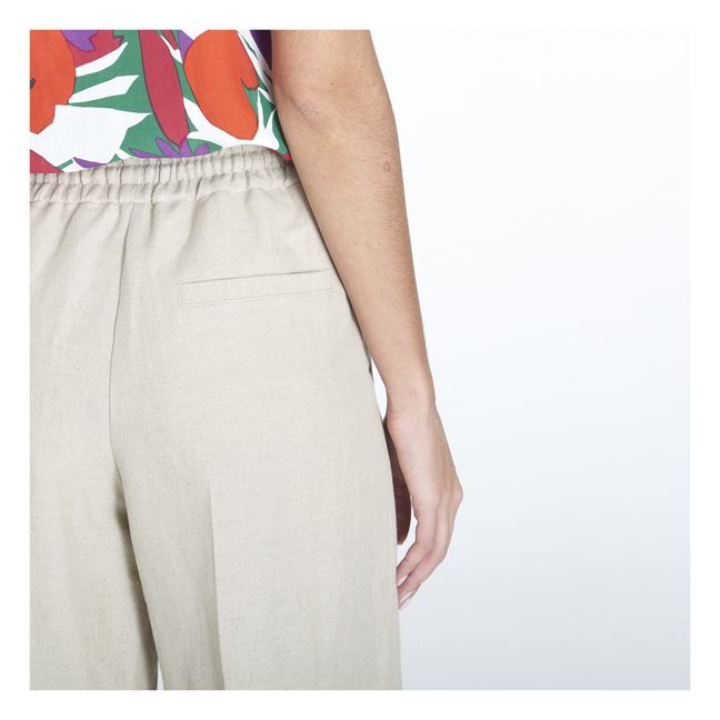 Pantaloni Carlota in lino e cotone | Beige
