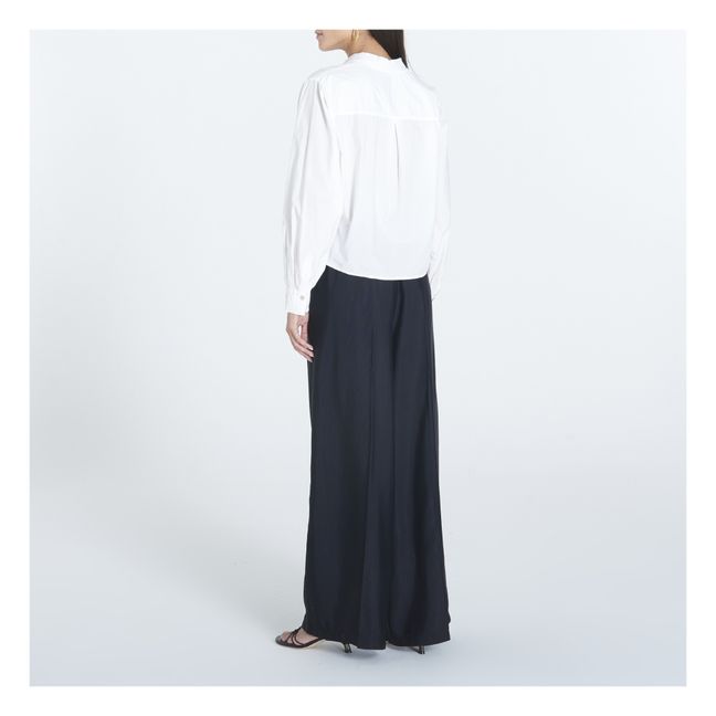 Chemise Grand-père Brodée | Ecru