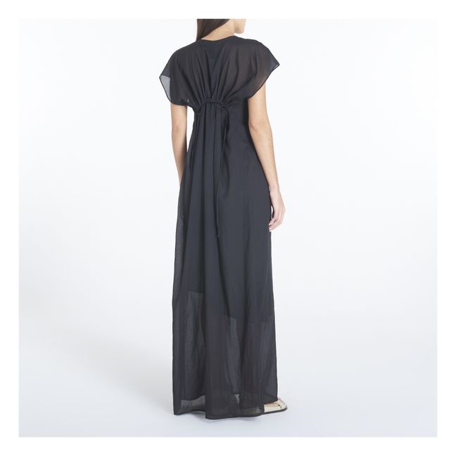 Calis Cotton Voile Dress | Schwarz