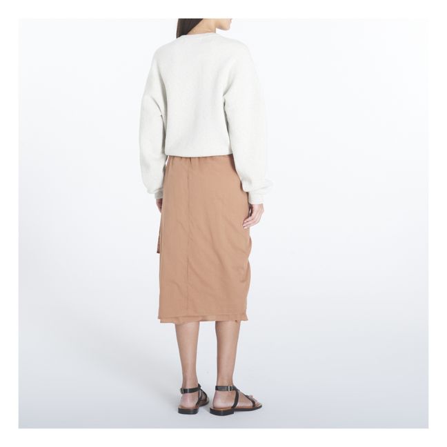 Calina Cotton Voile Skirt | Apricot