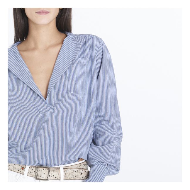 Gestreiftes Hemd Pou | Blau