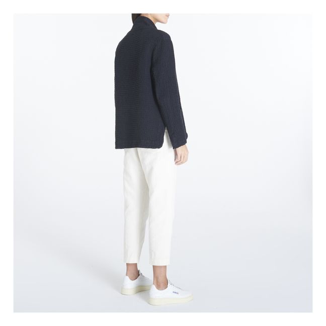 Algar Cotton and Linen Goffer Jacket | Nero