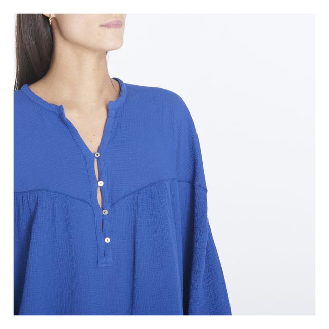 Cotton Crepe Blouse | Blu