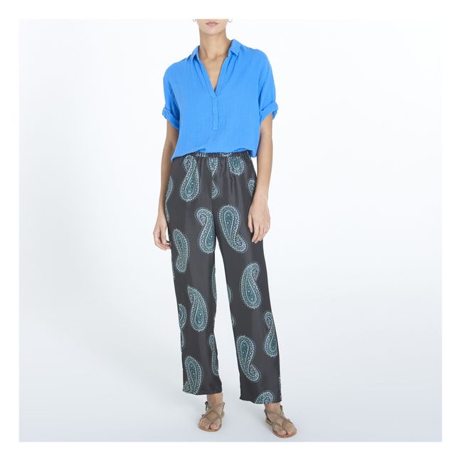 Blouse Cruz Gaze de Coton | Blu