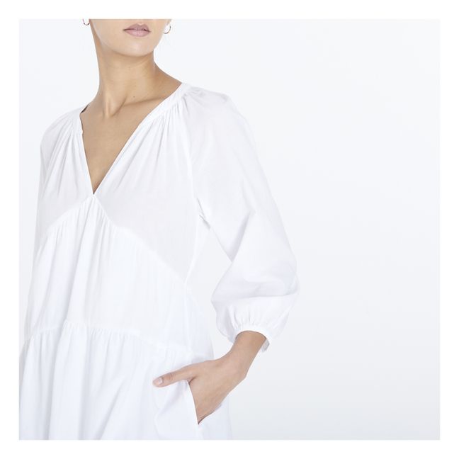 Vestido de popelina de algodón Nadia | Blanco