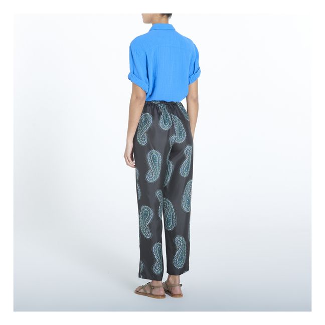 Wells Printed Silk Pants | Schwarz