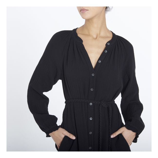 Rainey Cotton Gauze Dress | Nero