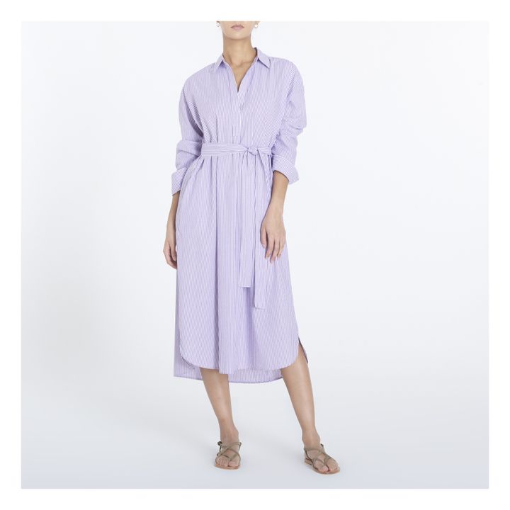 The Amalfi Stripe Wrap Silk Shirtdress