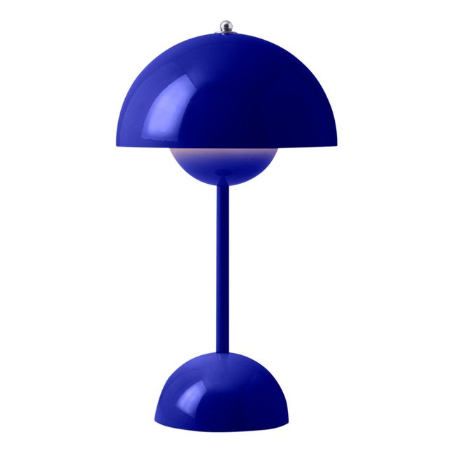 Lampada da tavolo portatile Flowerpot VP9, Verner Panton | Blu