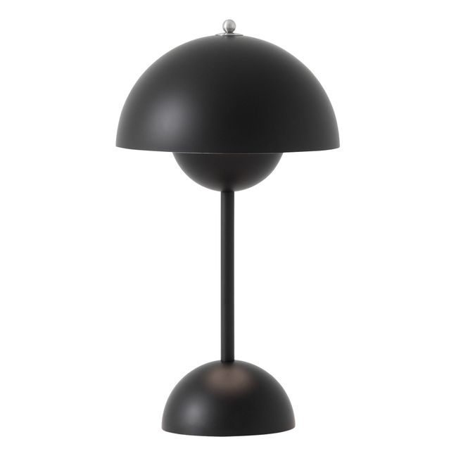 Tragbare Tischleuchte Flowerpot VP9, Verner Panton | mattes Schwarz