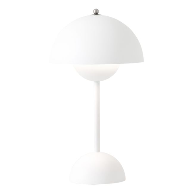 Lampada da tavolo portatile Flowerpot VP9, Verner Panton | Bianco