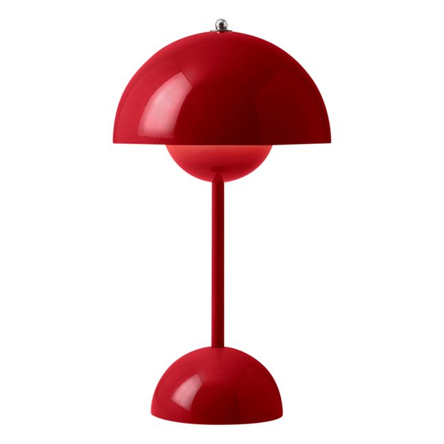 Tragbare Tischleuchte Flowerpot VP9, Verner Panton | Zinnoberrot