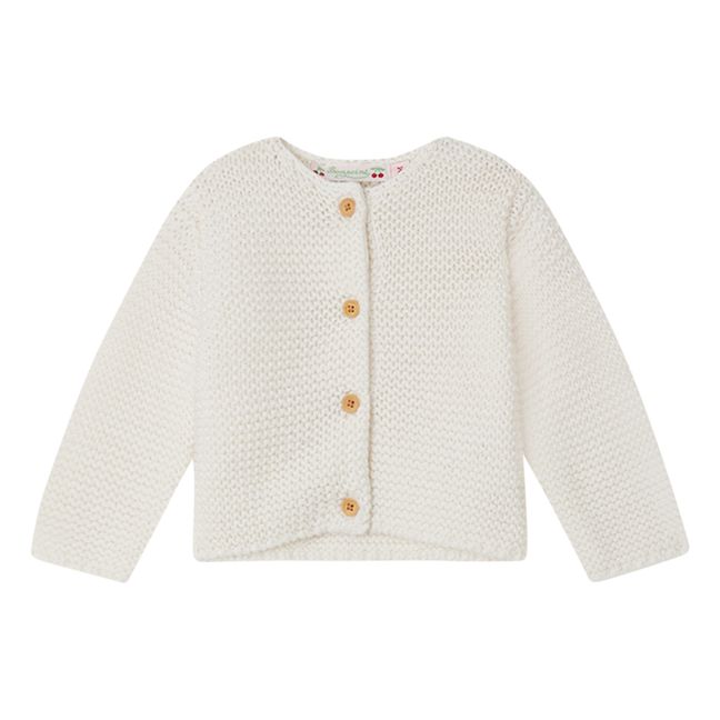Cardigan in lana e cotone Coco | Ecru