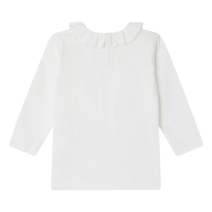Billa Slub Cotton Ruffle Neck T-Shirt | Crudo- Imagen del producto n°2