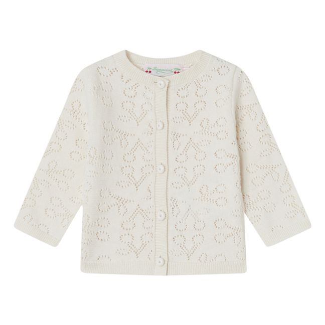 Cardigan Ajouré Cerises Clayel | Ecru