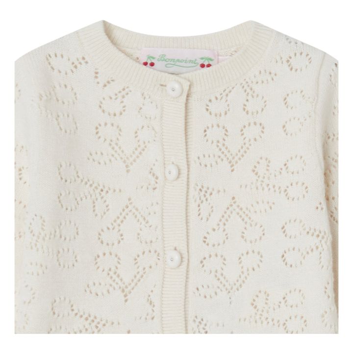 Clayel Cherry Openwork Cardigan | Ecru- Immagine del prodotto n°1