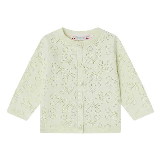 Clayel Cherry Openwork Cardigan | Blasses Gelb