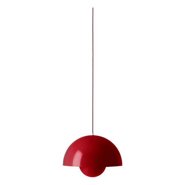Lámpara de Techo Flowerpot VP2, Verner Panton, 1968 | Rojo Bermellón