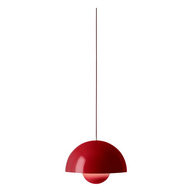 Hängeleuchte Flowerpot VP2, Verner Panton, 1968 | Zinnoberrot