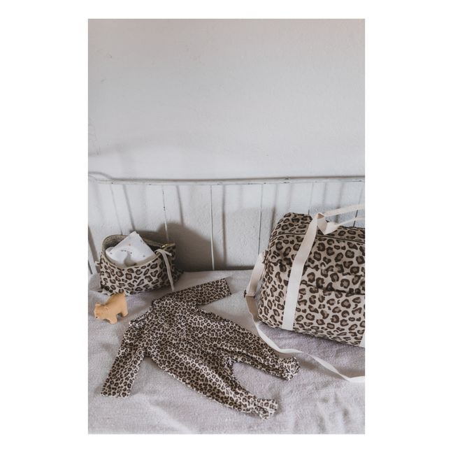 Amalia Leopard Print Jersey Footed Pyjamas | Leopardo