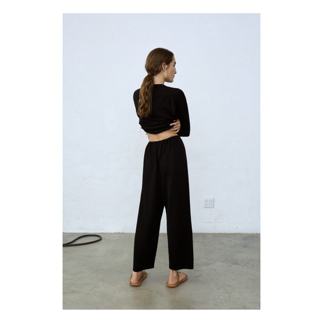 Pantalon Maille Soie et Coton Bio | Noir