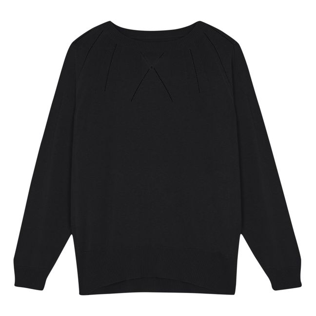 Organic Silk and Cotton Sweater | Negro
