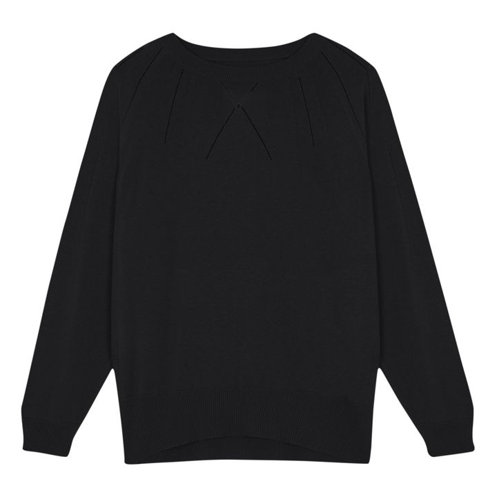 Organic Silk and Cotton Sweater | Nero- Immagine del prodotto n°0