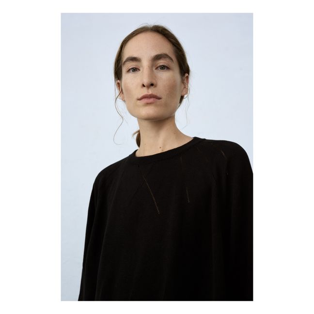 Organic Silk and Cotton Sweater | Negro