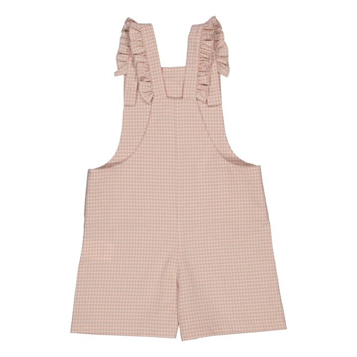 Nathalie Checked Dungarees with Recycled Materials | Rosa chiaro- Immagine del prodotto n°3