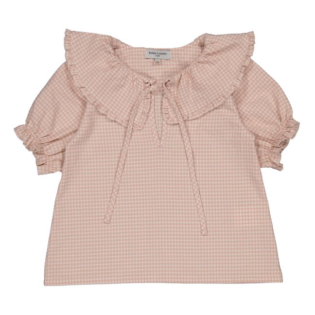 Anael Checked Blouse with Recycled Materials | Rosa chiaro