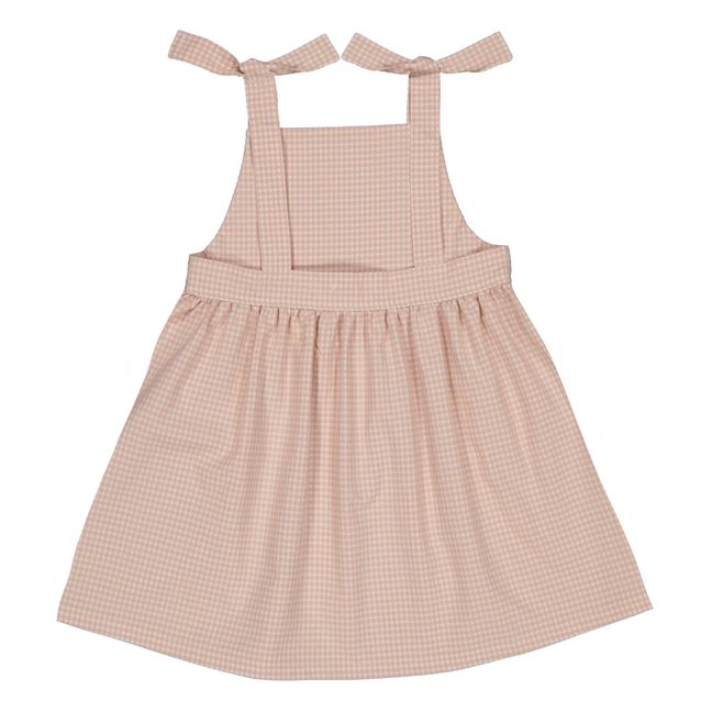 Marcelle Checked Dress with Recycled Materials | Pale pink