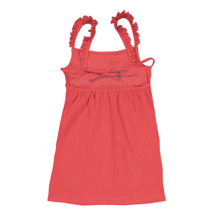 Lara Organic Cotton Dress | Rosso- Immagine del prodotto n°5