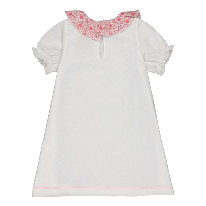 Coco Organic Cotton Dress with Floral Collar | Ecru- Product image n°3