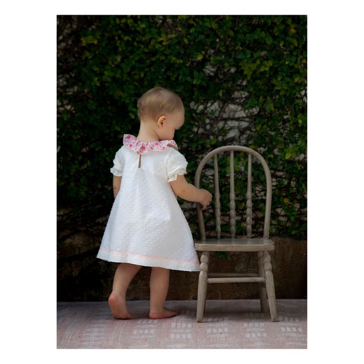 Coco Organic Cotton Dress with Floral Collar | Ecru- Product image n°6