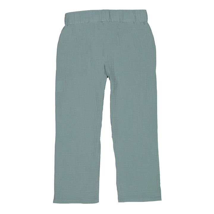 Paul Organic Cotton Pants | Grey blue- Product image n°3