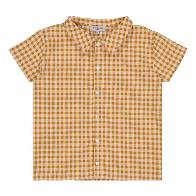 Manu Checked Shirt with Recycled Materials | Camel