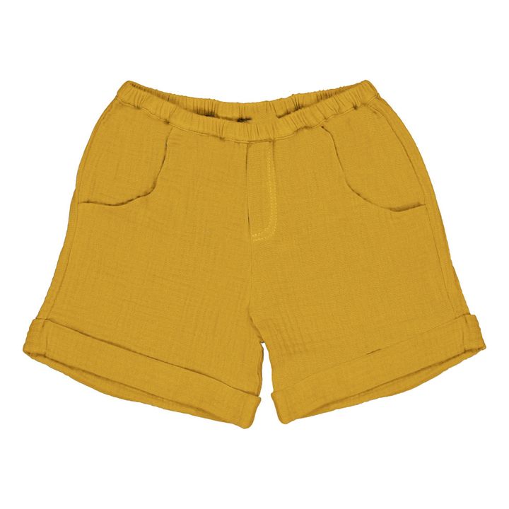 Shorts in cotone organico Alain | Giallo senape- Immagine del prodotto n°0