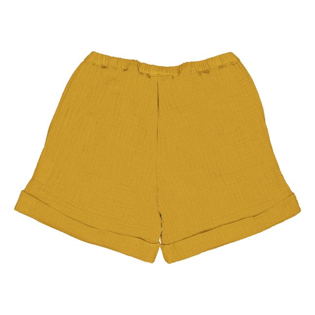 Shorts in cotone organico Alain | Giallo senape