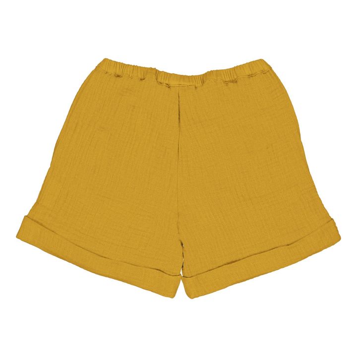 Shorts in cotone organico Alain | Giallo senape- Immagine del prodotto n°3