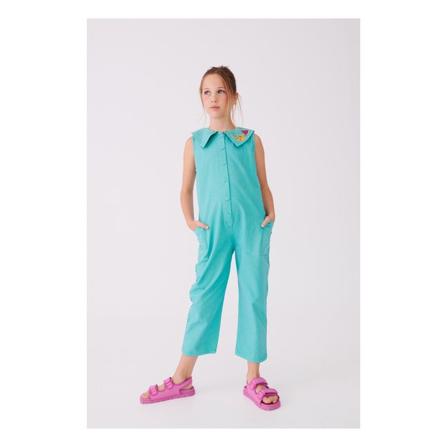 Lynx Organic Cotton Jumpsuit  | Verde azulado