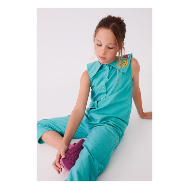 Lynx Organic Cotton Jumpsuit  | Verde azulado