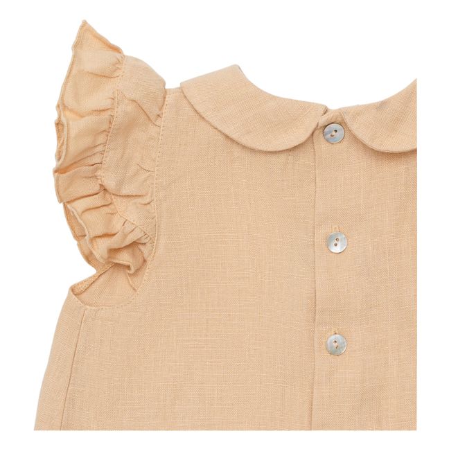 Blouse en Lin à Volants Mimi | Abricot