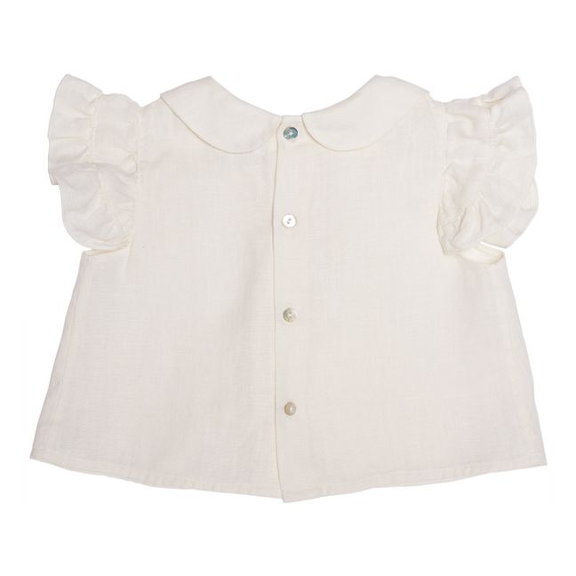 Blouse en Lin à Volants Mimi | Blanco