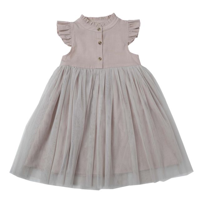 Robe en coton et tulle Fleurance | Mauve