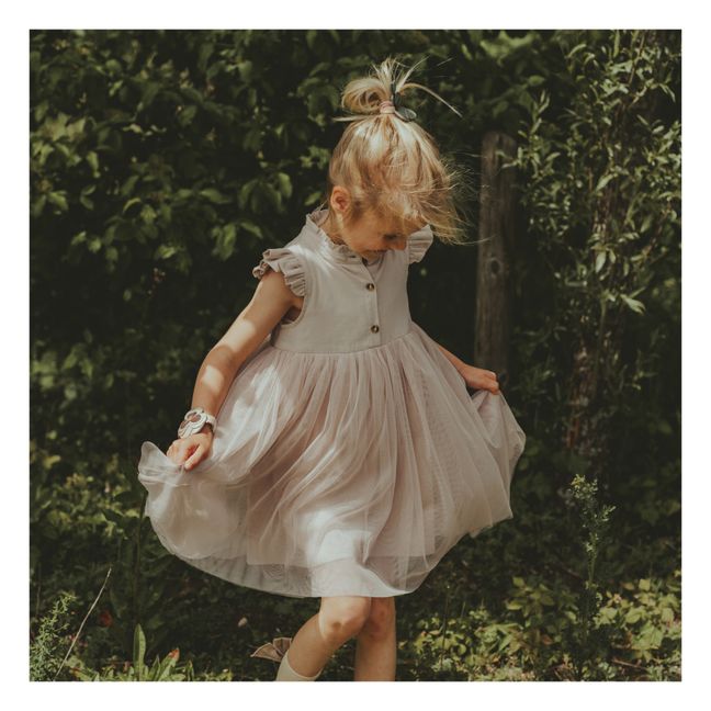 Robe en coton et tulle Fleurance | Mauve