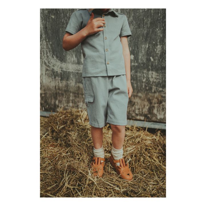 Nik Organic Cotton Bermuda Shorts | Grey blue- Product image n°1