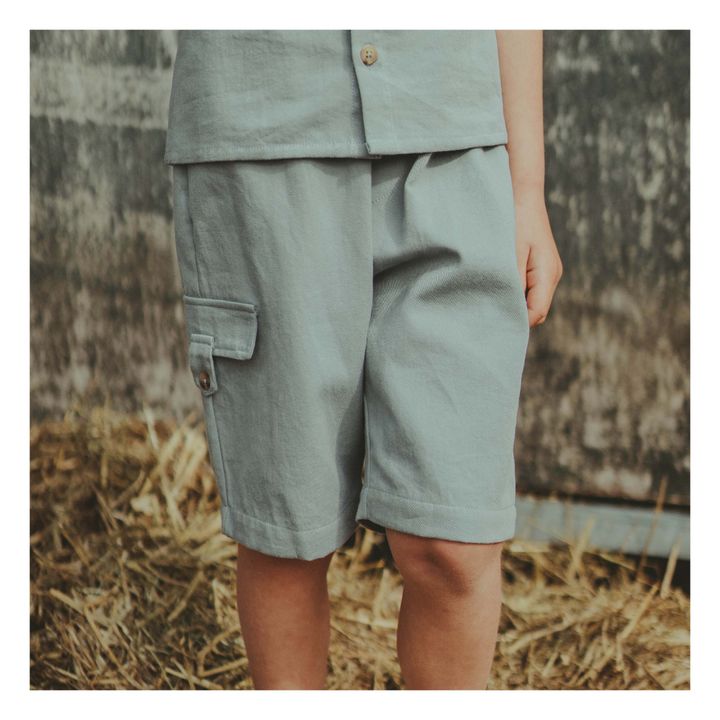 Nik Organic Cotton Bermuda Shorts | Grey blue- Product image n°2